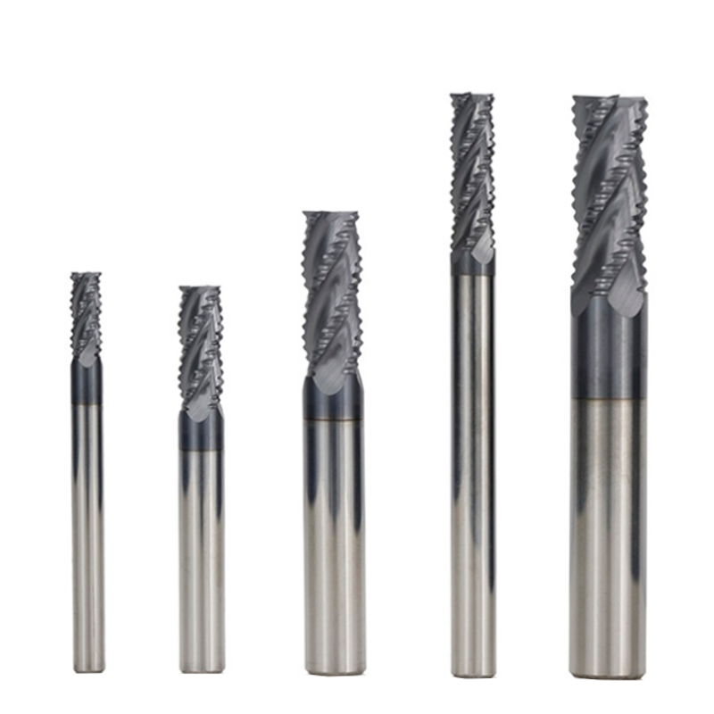 Drillpro 4/6/8/10 / 12mm wolfraamcarbide HRC55 voorfrees 4 fluit Spiraal CNC frees TiAIN coating ein
