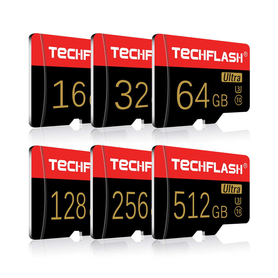 TECHFLASH Class 10 TF Memory Card Flash Drive 4GB-256GB With Card Adapter...