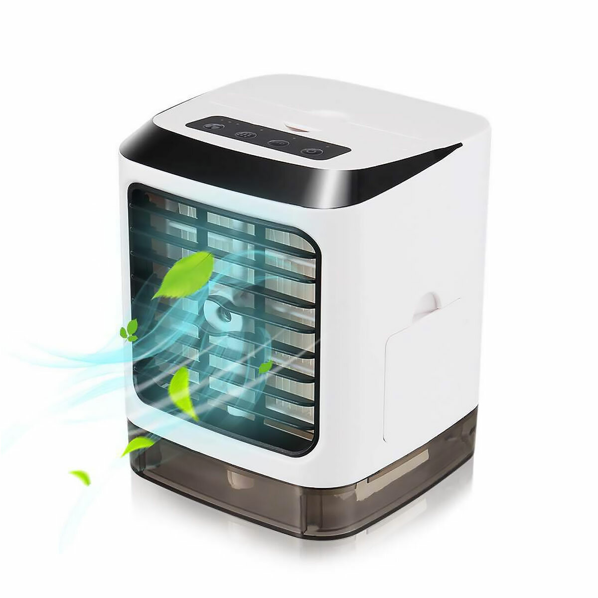 4 IN 1 USB Air Conditioner Fan Portable Cooling Humidifier Mini Desktop Cooler LED Atmosphere Light