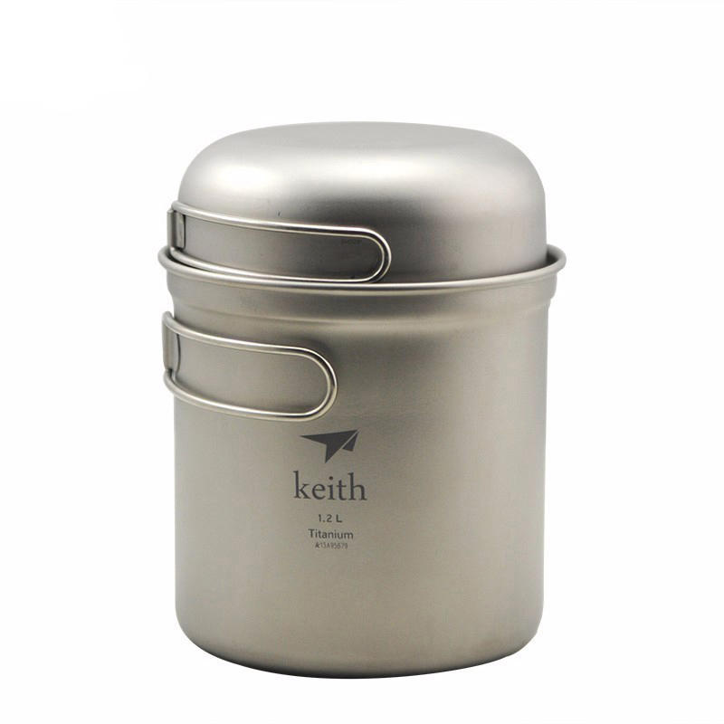 Keith Ti6051 Titanium Cookware Pot Bowl Conjunto Urgente 60g + 125g 400 + 1200ml