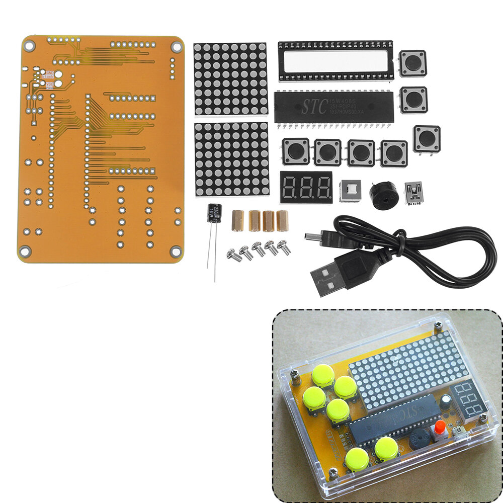 

51 Single Chip Microcomputer Game Console Electronic DIY Kit Soldering Practice Creative Small Production Set