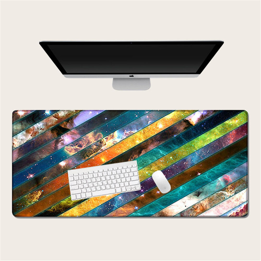 

Galactic Universe Gaming Mouse Pad Large Size Anti-slip Hemming Edges Natural Rubber Keyboard Desk Mat for Home Office C