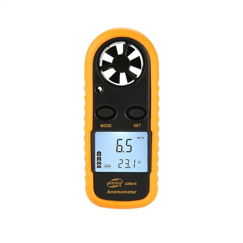 BENETECH GM816 Digitale Anemometer Windsnelheid Mini Lucht Luchtstroom Temperatuur met LCD-achtergro