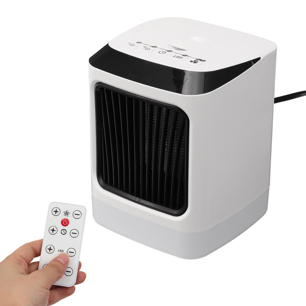 

110V/220V 800W Portable Mini Electric Heater Fan Handy Timing LED Remote Control Hot Fan For Home Office