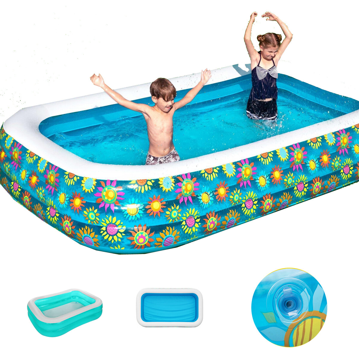 290 x 175 cm Opblaasbaar Zwembad Kinderen Volwassenen Zomer Bad Baby Thuisgebruik Opblaasbaar Zwemba