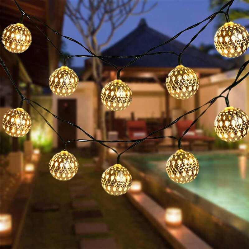 5M / 6.5M / 7M LED Solar Garden String Light Outdoor Marokkaanse Opknoping Lantaarn Fairy Lamp