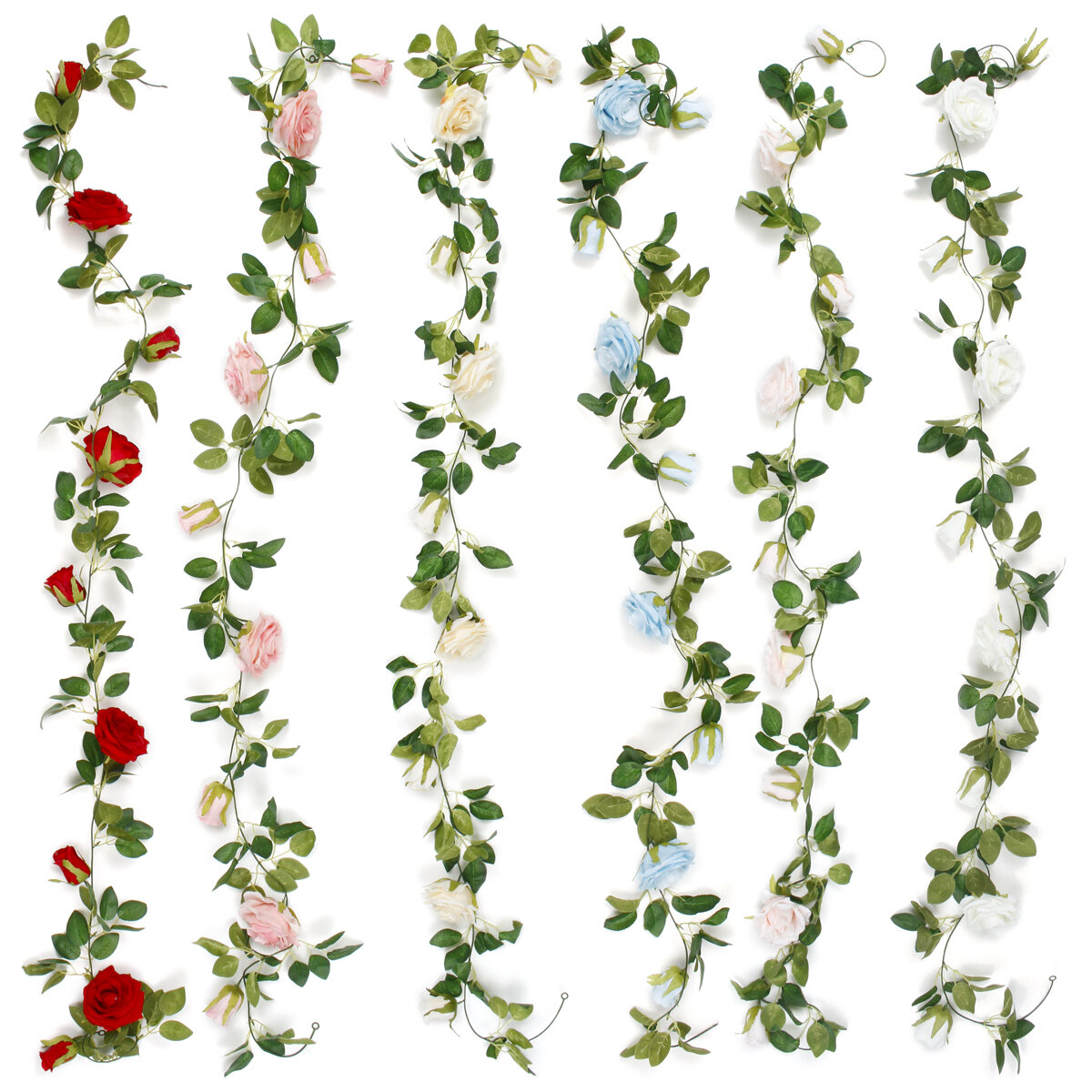 Kunstmatige Rose Vine Silk Flower Garland voor Wedding Arch Garden Wall Decorations