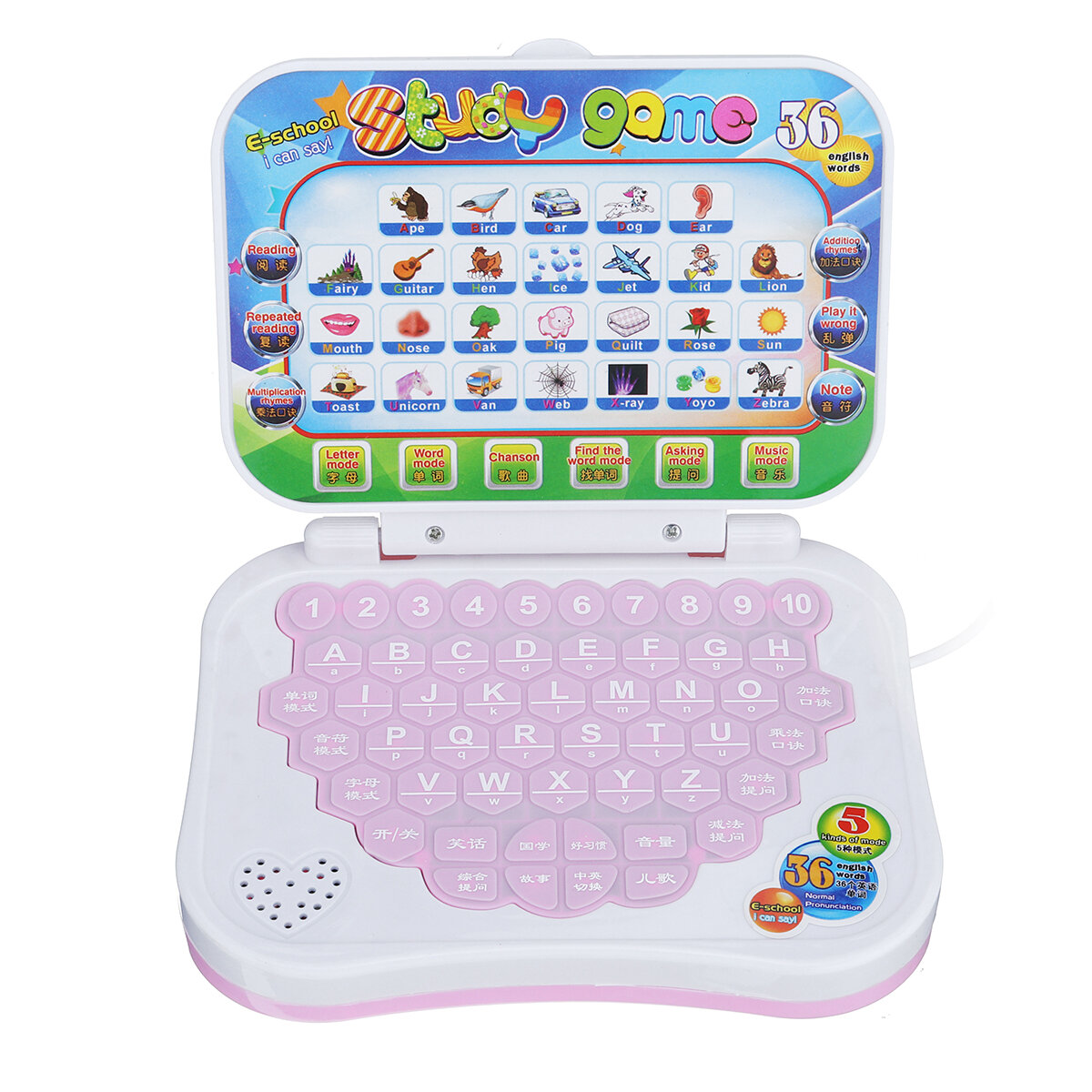

Portable Bilingual Early Educational Learning Machine with Mouse Kids Developmental Toy Kids Children Laptop Toy