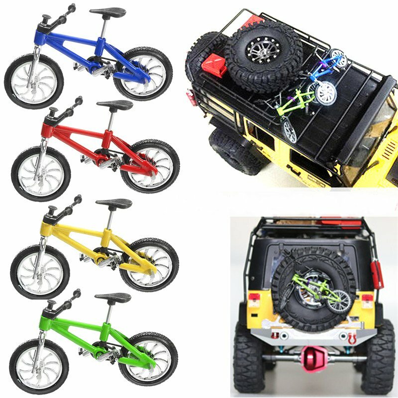 Plastic Mini Bicycle Bike Toy For 1//10 1//8 RC Crawler Car Decoration Accessories