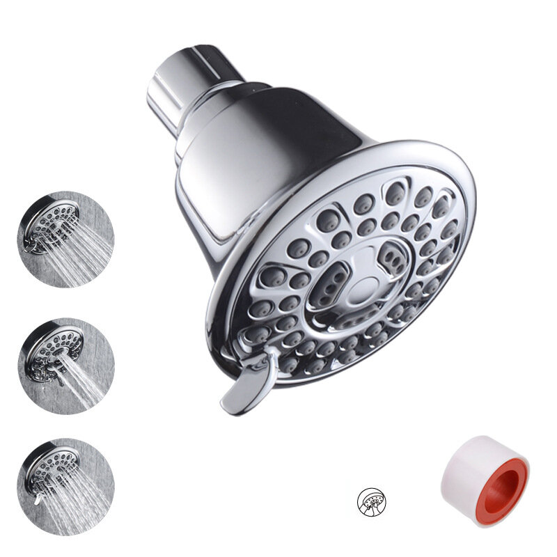 3-Functions Showerhead Adjustable High Pressure Top Spray Bathroom Rain Shower Head 2.0GPM Water Sav