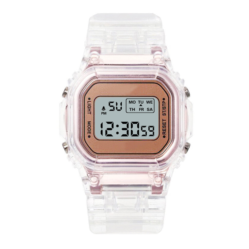 HONHX T576 Multifunction Luminous Display Digital Watch Transparent Alarm Stopwatch Women Watch