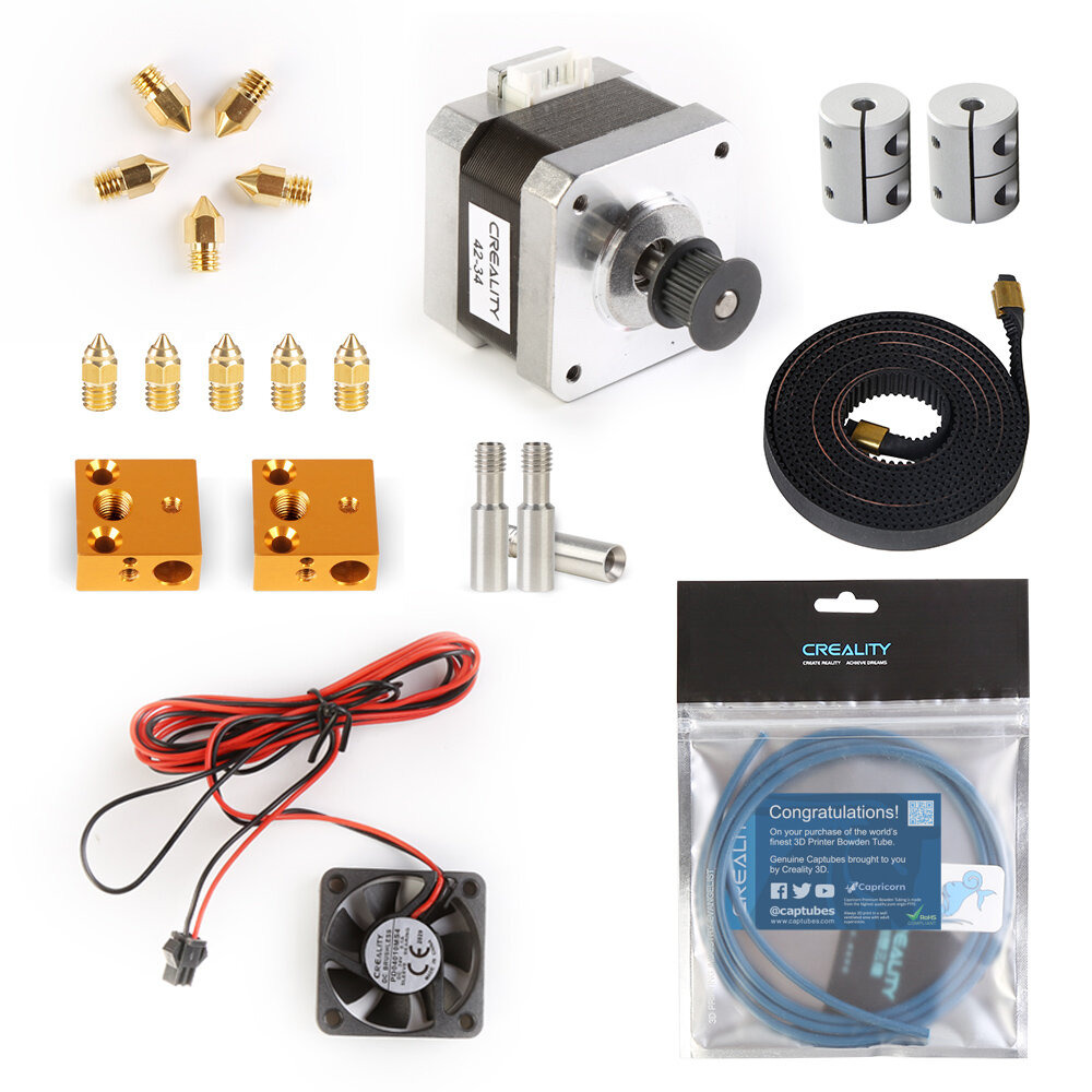 Creality 3D® Ender-5 Pro Wearing Parts Package with 42-40 Motor Kit/PTEF TUbe/Cooling Fans/Timing Belt/Coupling