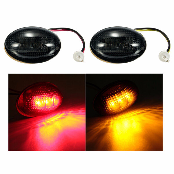LED Smoke Side Fender Dually Bed Marker Light Red Amber voor Ford F350 1999-2010