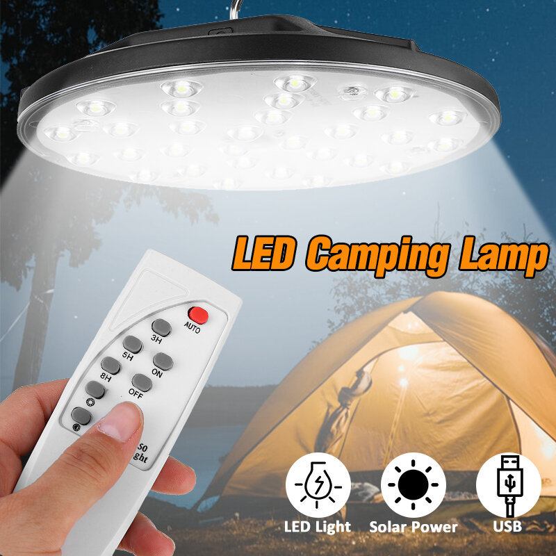 LED Solar Camping Tent Light Garden Hooking Floodlight Buitenlamp met afstandsbediening