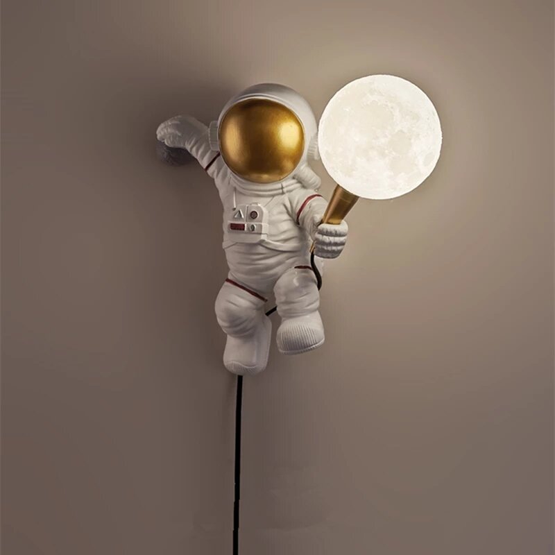 

Nordic LED Личность Астронавт Луна стена для детской комнаты Лампа Стол Лампа Спальня Кабинет Балкон Проход Лампа Украше