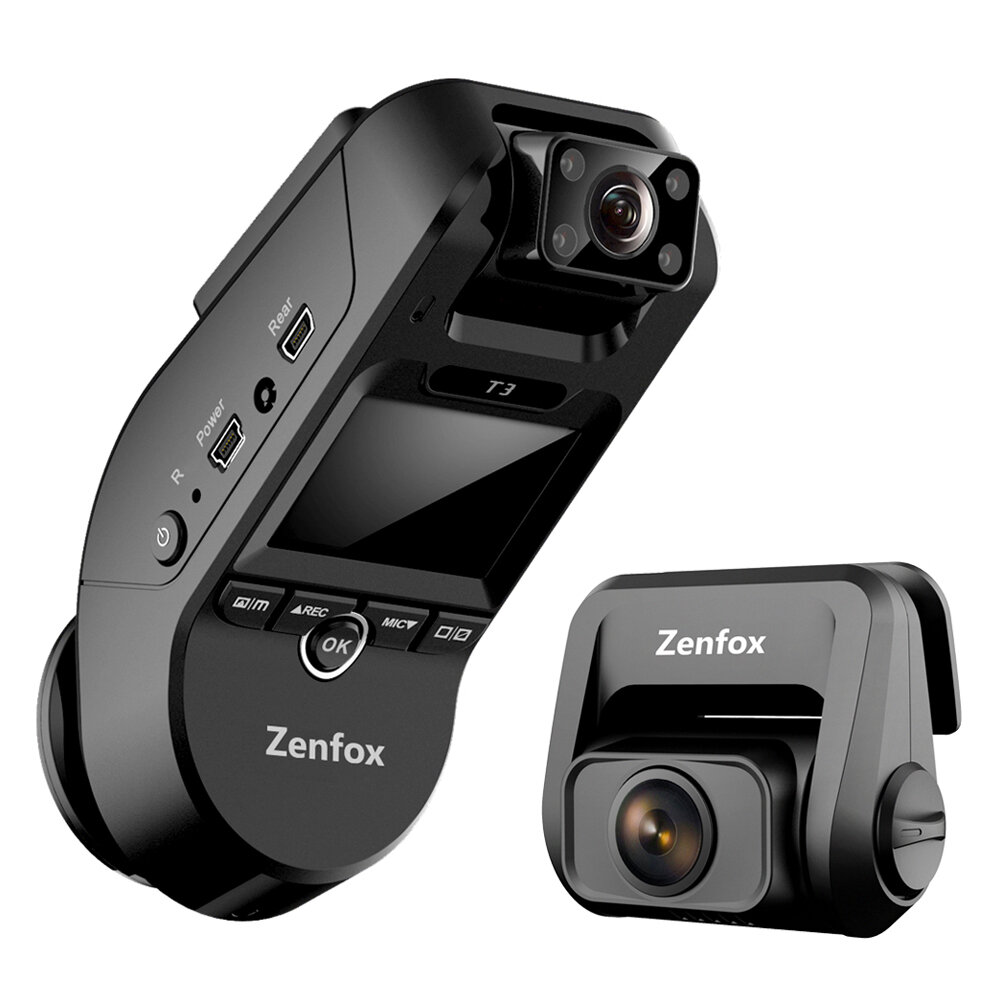 Zenfox T3 2K 3CH Triple Channel Dash Cam Auto DVR 1080P Achteruitrijcamera Sony Starvis IMX335 Video