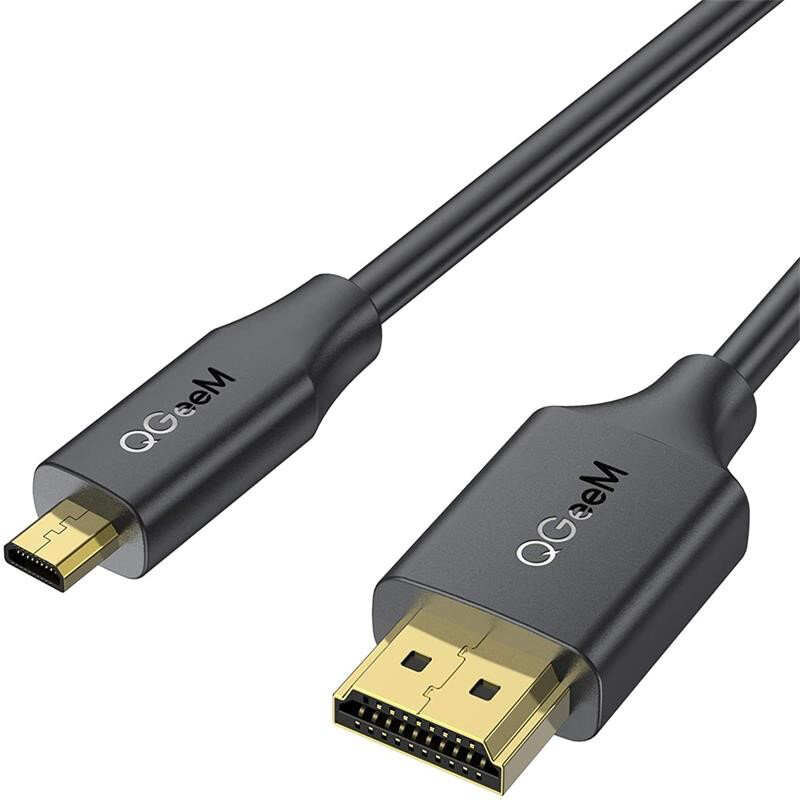 

QGeeM QG-AV18 Micro HDMI to HDMI Cable Male to Male High Speed HDMI Cord Supports UHD 4K 3D 60Hz 1080P Ethernet Audio Re