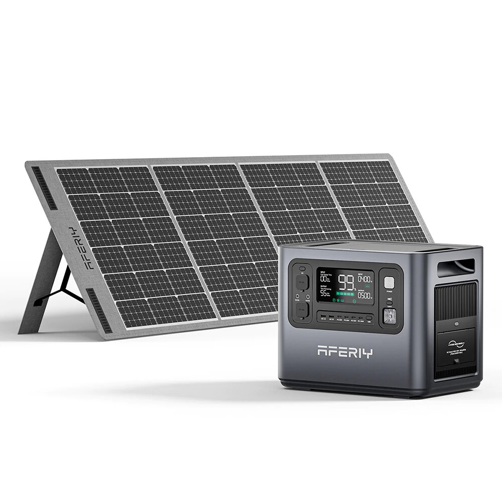 [EU Direct] Aferiy P210 2400W 2048Wh Portable Power Station +1* S200 200W Solar Panel, LiFePO4 Battery Deep Cycles UPS P