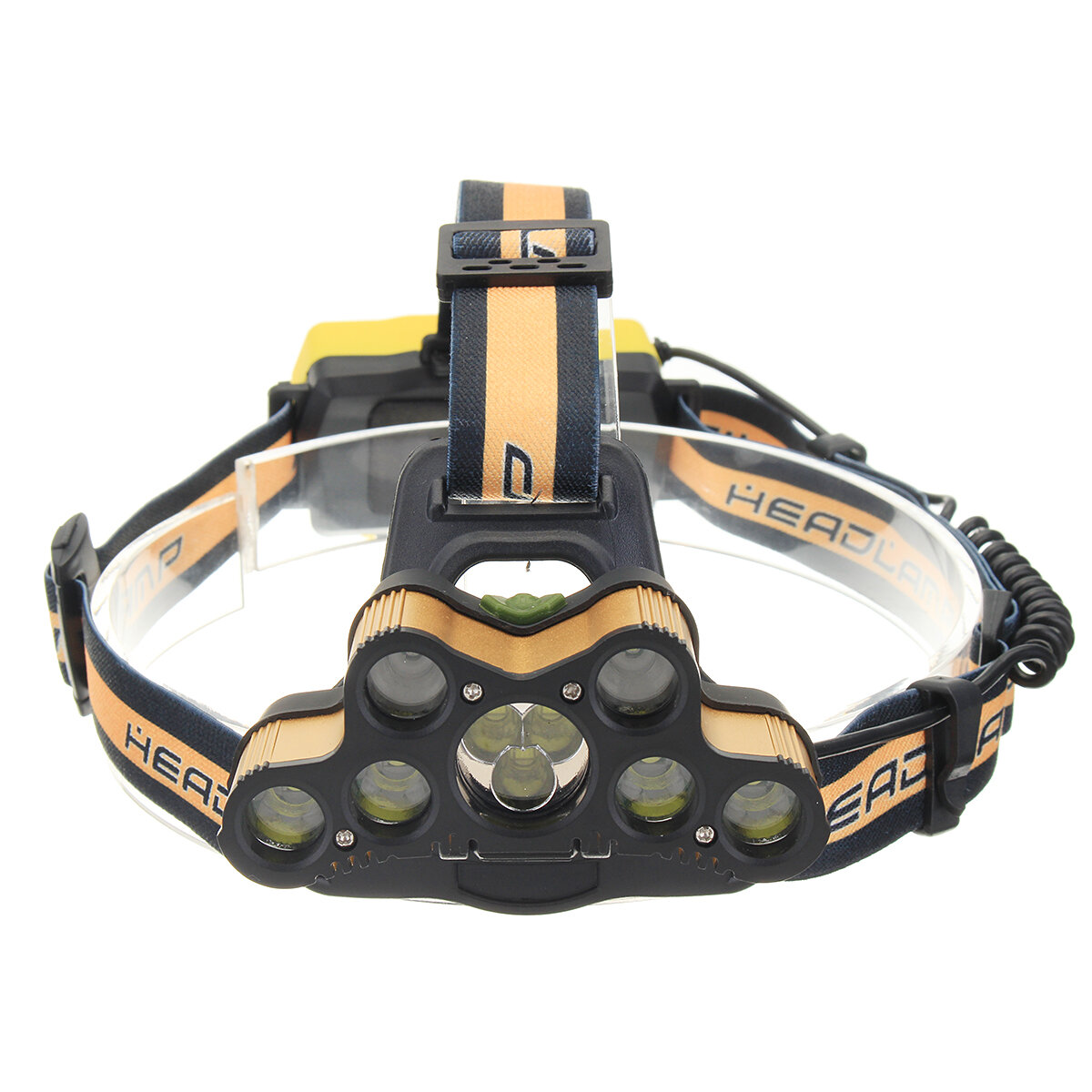 

ELFELAND 6-Modes T6 7*LED Ultra Bright USB Rechargebale Headlamp Outdoor Camping Head Torch Hunting Search Light