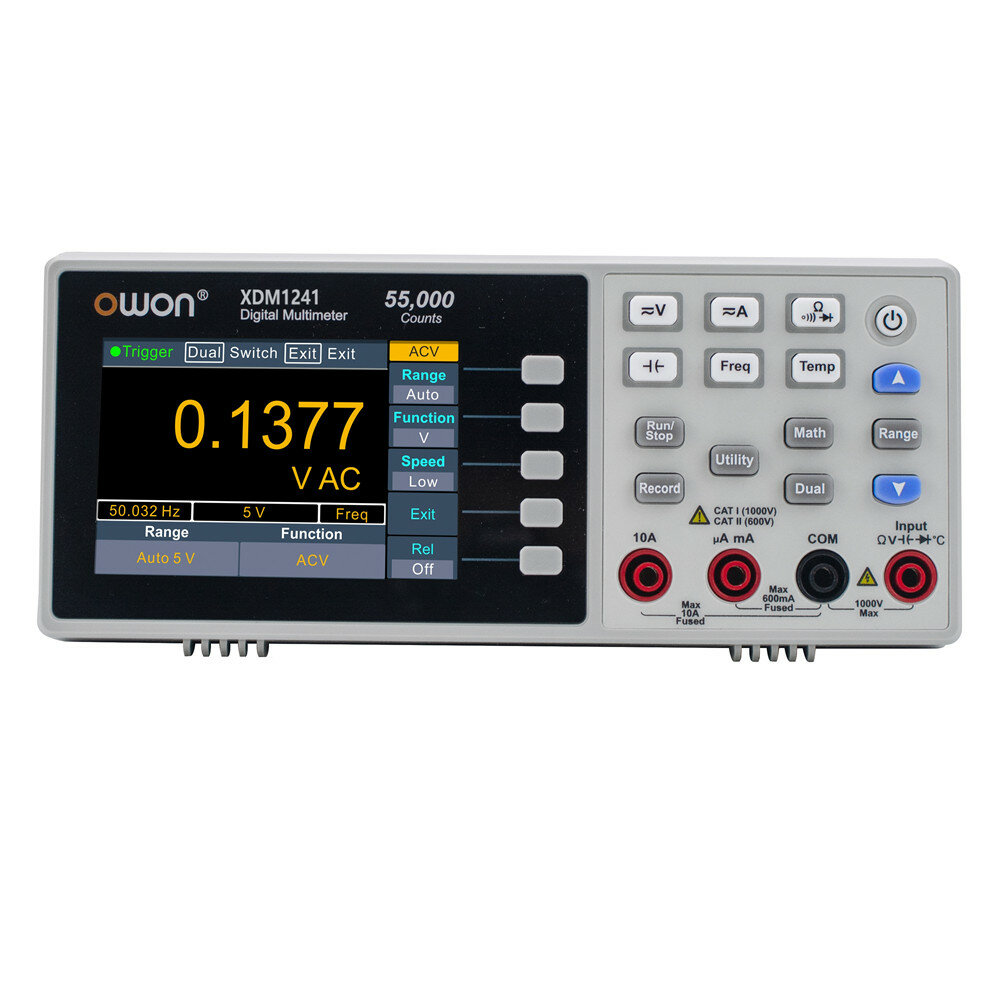 OWON XDM1241 USB Digital Multimeter 55000 Counts Universal Desktop Multimeters Meter with 3.5-inch TFT LCD Screen