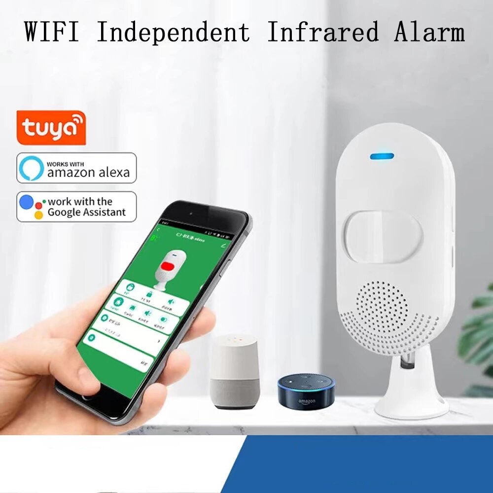 

Tuya WIFI Independent Infrared Detection Alarm PIR Motion Detector Sensor for Home Security Work With Alexa