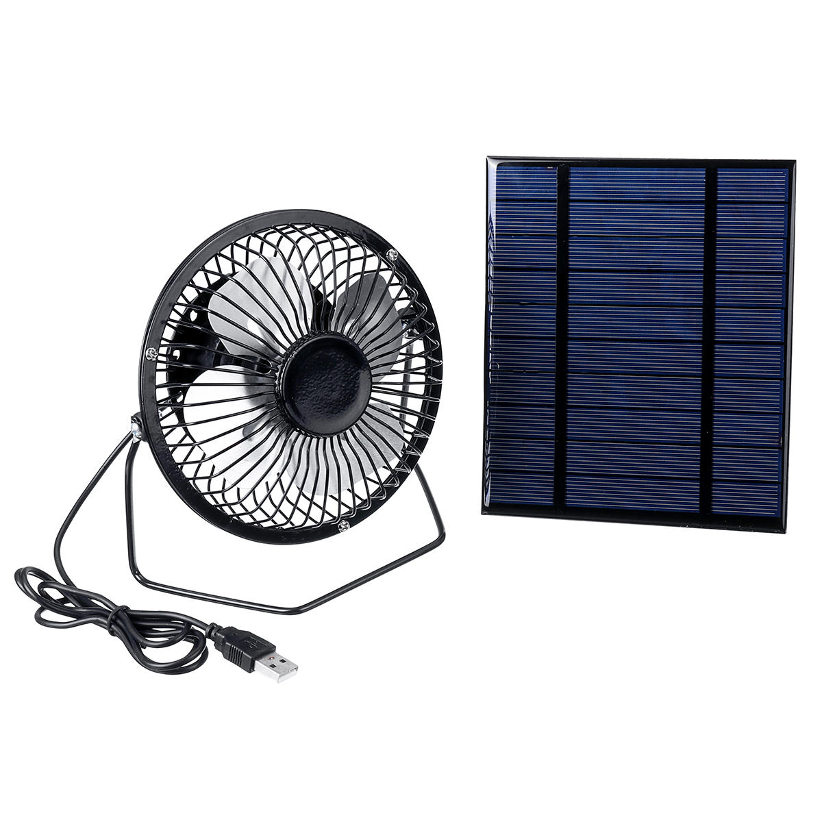 5V Solar Panel + 4inch Cooling Fan with USB Charge for Outdoor Working DIY Part