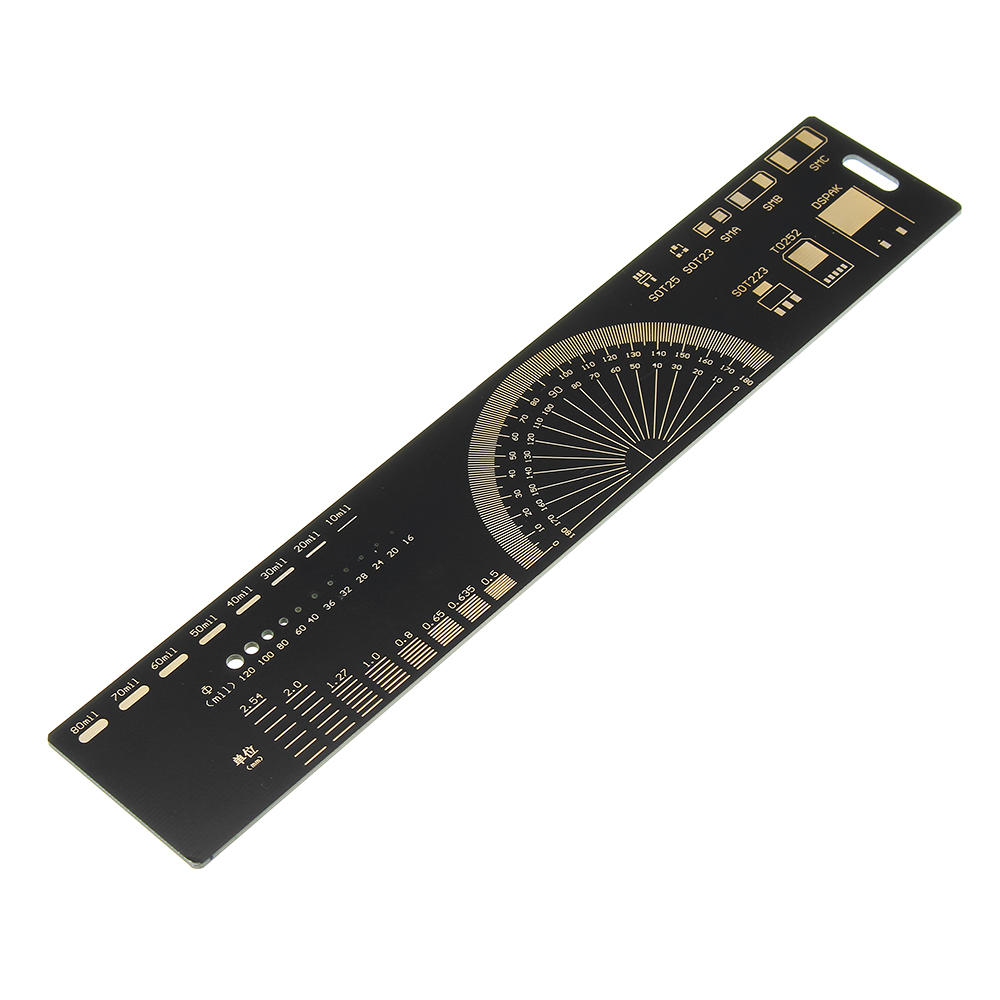 

10pcs 20cm Multifunctional PCB Ruler Measuring Tool Resistor Capacitor Chip IC SMD Diode Transistor Package 180 Degrees