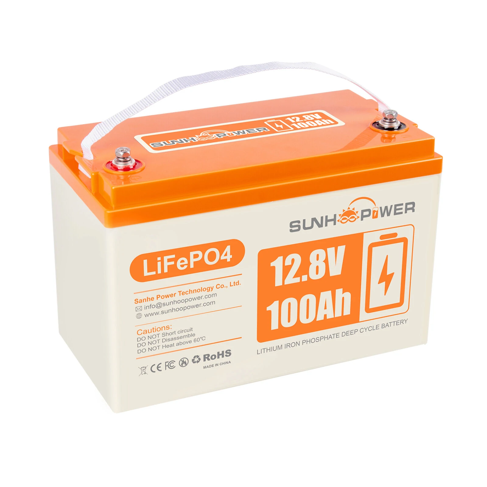 [EU Direct] SUNHOOPOWER 12V 100AH LiFePO4 Battery 1280Wh Rechargeable Lithium Battery Built-in 100A BMS, Self-Discharge, Perfect for RV, Marine, Energy Storage, Off-Grid Backup Power