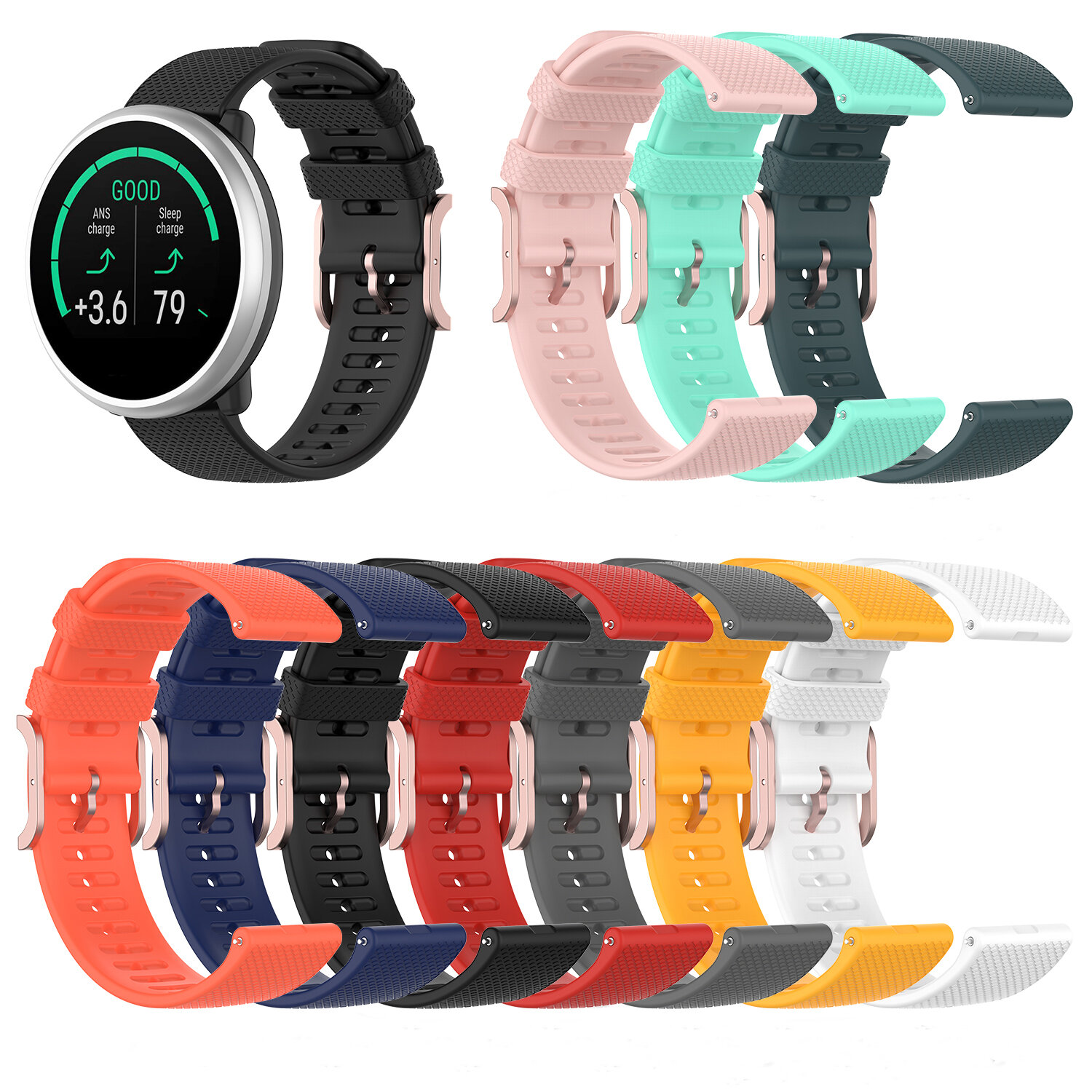 Bakeey 20mm Dot Pattern Silicone Smart Watch Band Replacement Strap For POLAR Ignite/Amazfit BIP/Huawei Watch GT 2 42MM