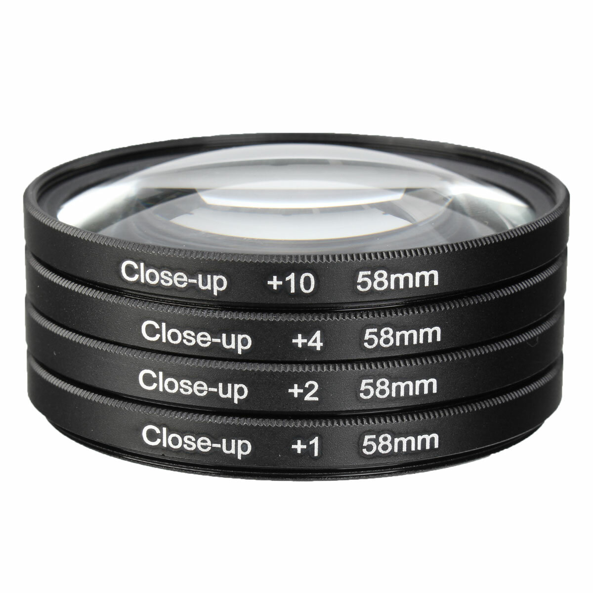 Lupa óptica Vbestlife1 Kit de Filtro de Lente Macro de 58 mm para cámaras Puede Usar los filtros Individualmente o Combi Primer Plano Macro de Vidrio óptico +1 +2 +4 +10 Kit de Filtro de Lente 