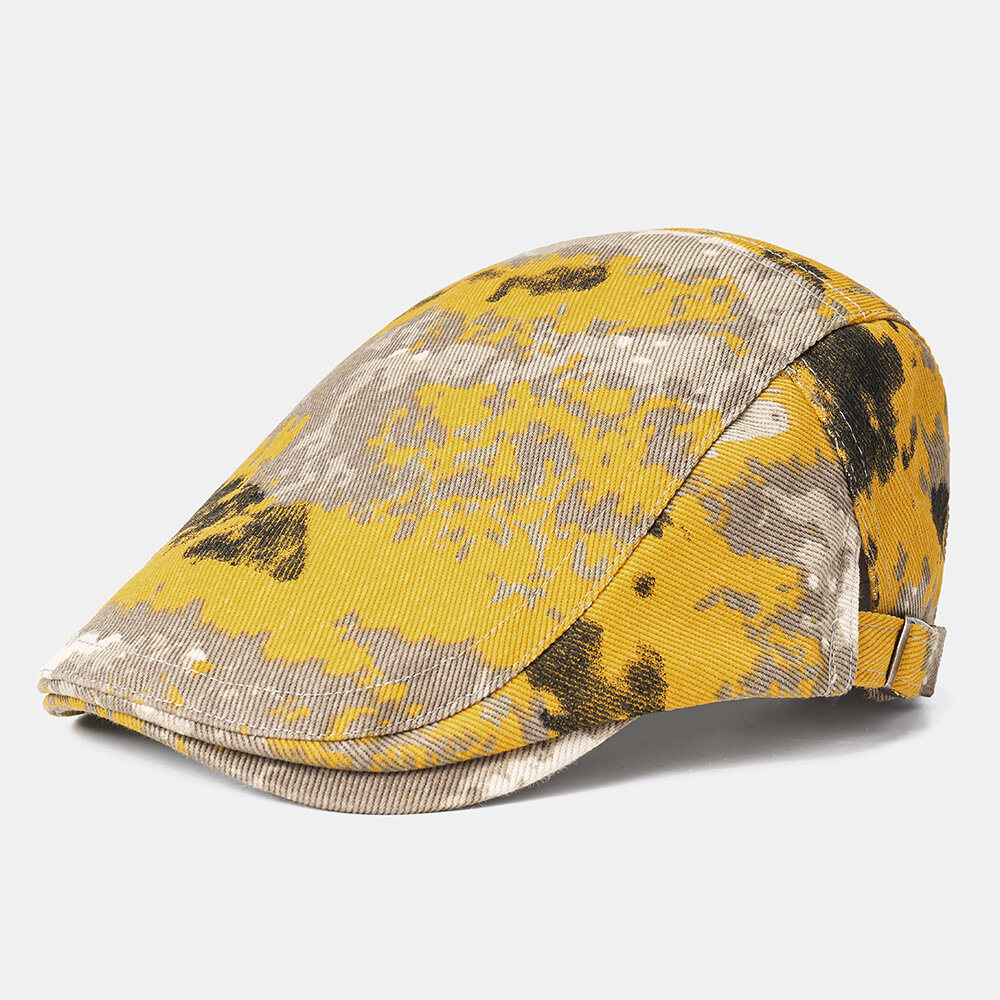 Collrown Beret Caps Print Sun Hat Tie-dye Cap