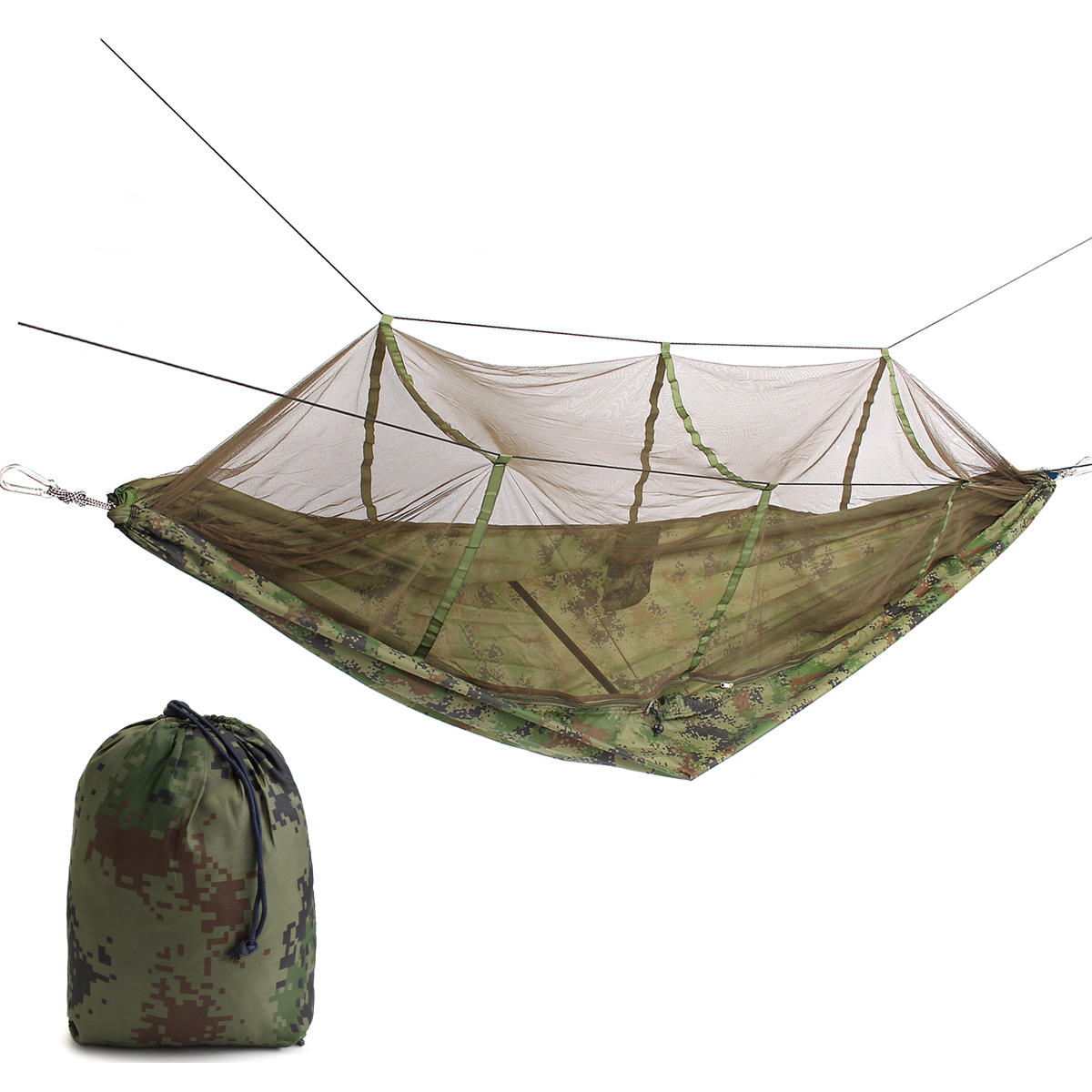 IPRee ™ Draagbare Dubbele Persoon Hangmat Swing Hanging Nylon Bed Met Mosquito Net