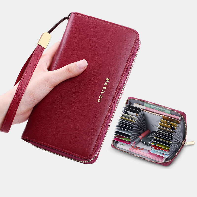 

Women Long Large Capacity Genuine Leather Wallet Simple RFID Anti-theft 6.5 Inch Clutch Wallet Multi-card Slots Card Hol