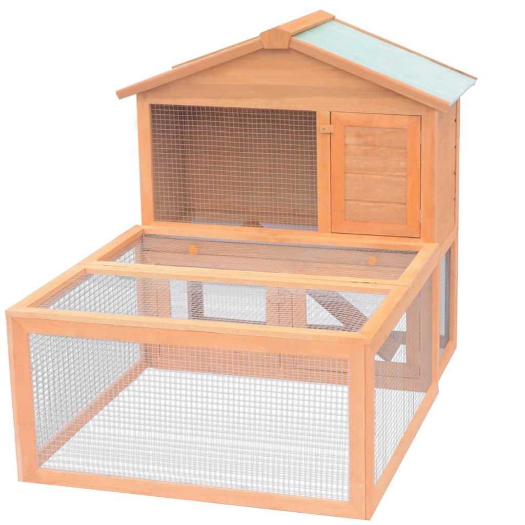 [EU Direct] vidaXL 170346 Outdoor Animal Rabbit Cage Outdoor Run Wood Pet Supplies Dog House Pet Home Cat Bedpen Fence P