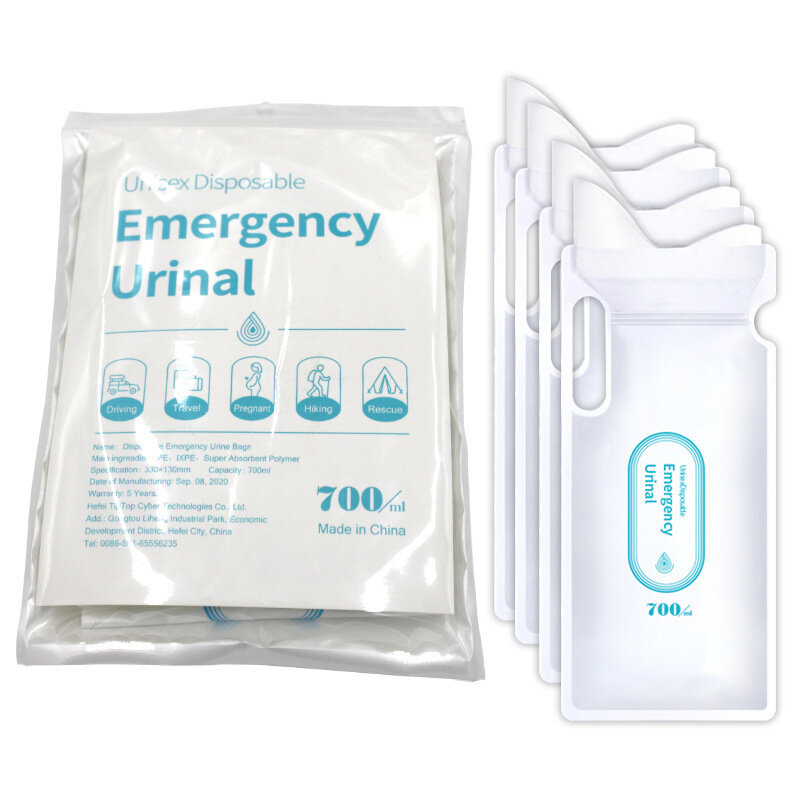 PRee® Kantong urine portabel untuk bepergian, berkemah, toilet mobil, tahan bocor, anti-bau, kantong urine darurat untuk pria dan wanita