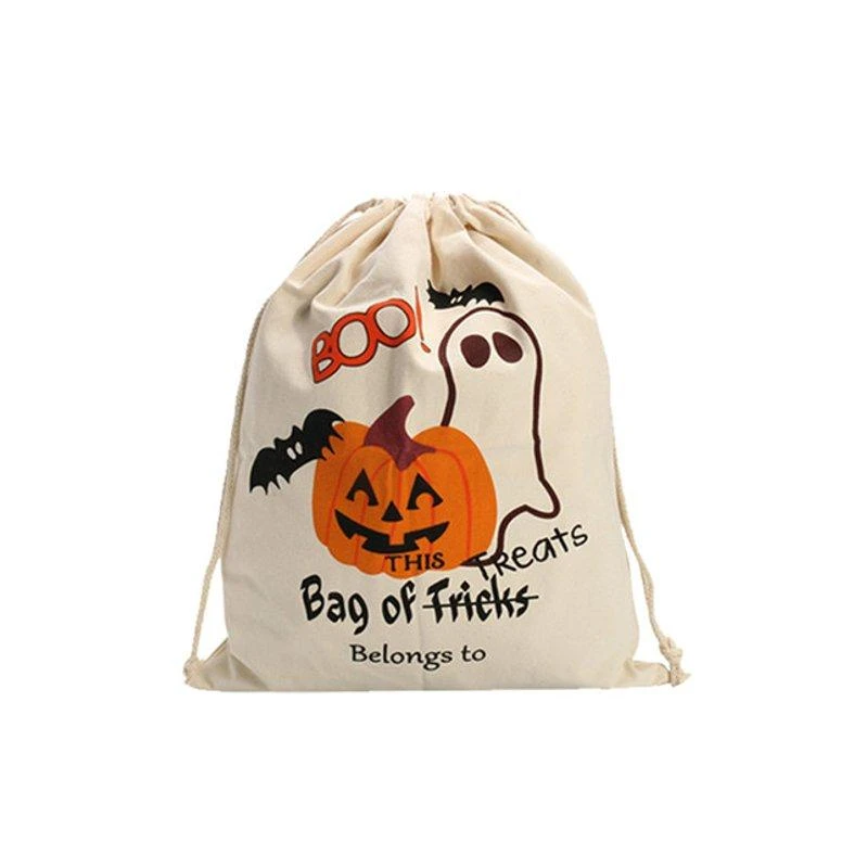 Halloween pumpkin canvas bags beam port drawstring sack candy gift bags