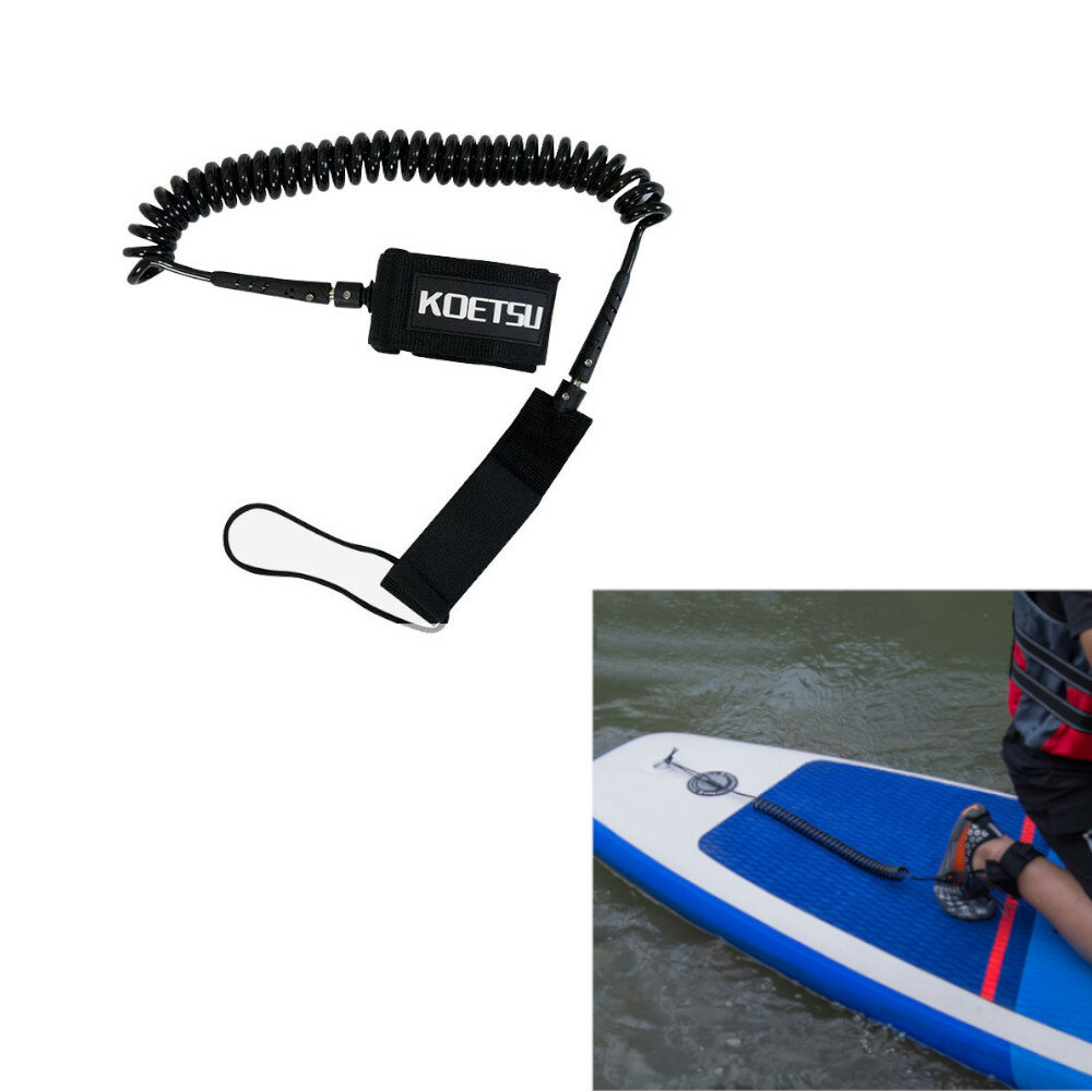 

KOETSU Paddle Board Surfboard Accessories Foot Rope Safety Leash 5mm Adjustable TPU Material Rope For Stand Up Paddle Bo