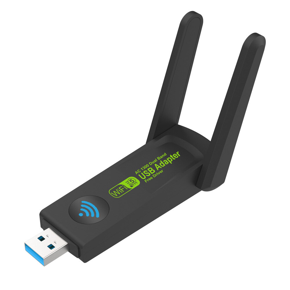 2.4G/5G Dual Band USB3.0 WiFi-adapter 1300Mbps Wifi Dongle USB Netwerkkaart Gratis Driver met Extern
