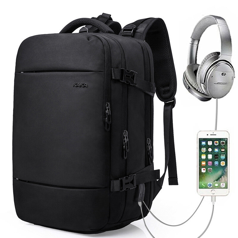 KAKA 813 USB Kulaklık Jakı Sırt Çantası İşlevli 15.6 inç Dizüstü Çanta Omuz Çanta