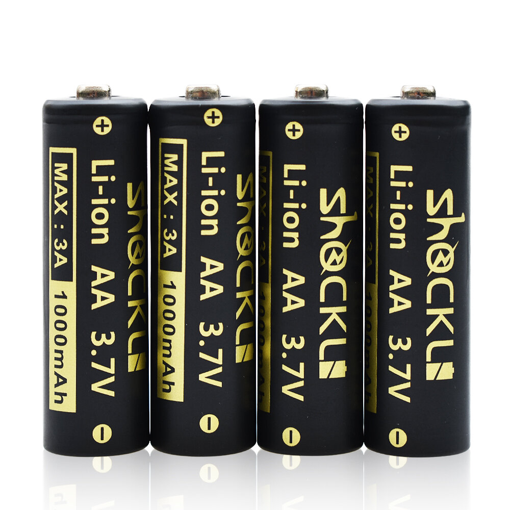 4 STUKS SHOCKLI 14500 1000 mAh 3.7 V Li-Ion Oplaadbare Batterijen AA Batterij Lithium Cell voor LED 