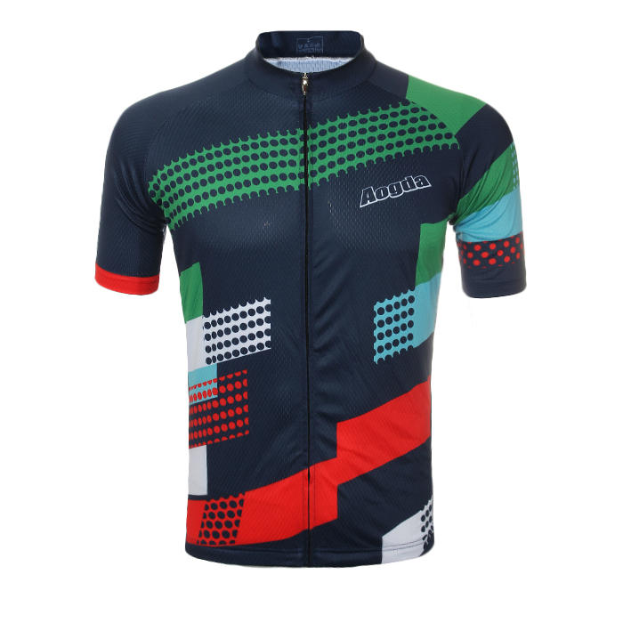 Unisex Summer Cycling Short Sleeve Bicycle Jersey Polyester Material Breathable Wicking Quick Dry Shirts