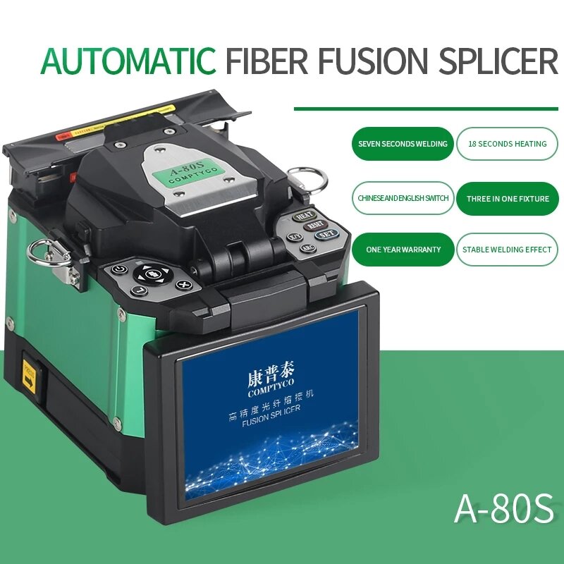 

COMPTYCO A-80S Green Automatic Fusion Splicer Machine Fiber Optic Fusion Splicer Fiber Optic Splicing Machine Optical We