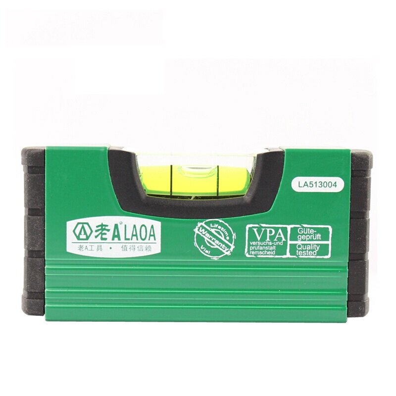 LAOA LA513004 100MM Mini Portable Aluminum Alloy Horizontal Vertical Laser Leveler Measuring Tape