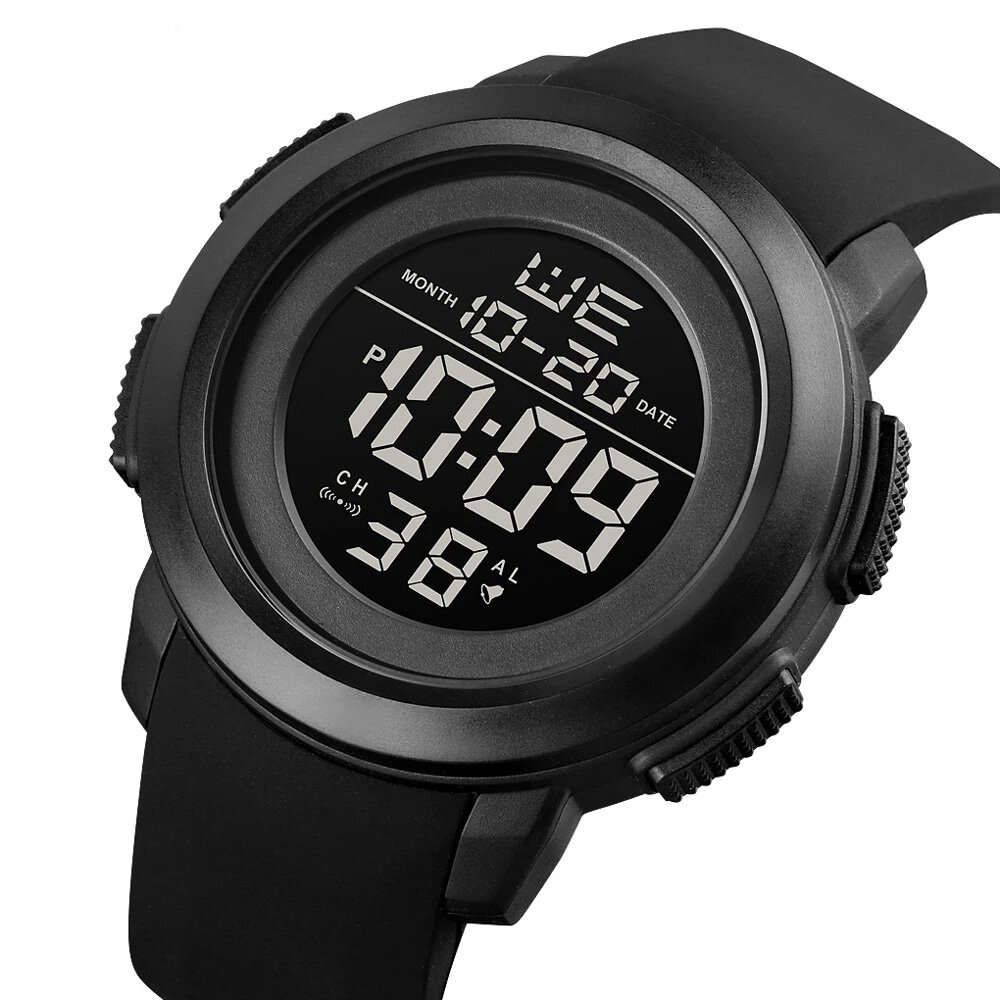 

SKMEI 1719 Sport Men Watch Luminous Date Week Display 5ATM Waterproof Stopwatch Quartz Watch