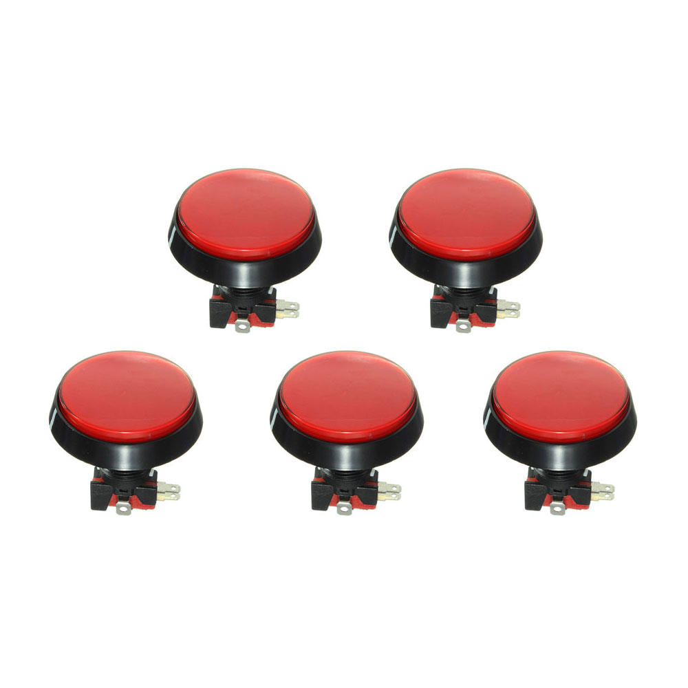 

5Pcs Red LED Light 60mm Arcade Video Game Player Push Button Switch
