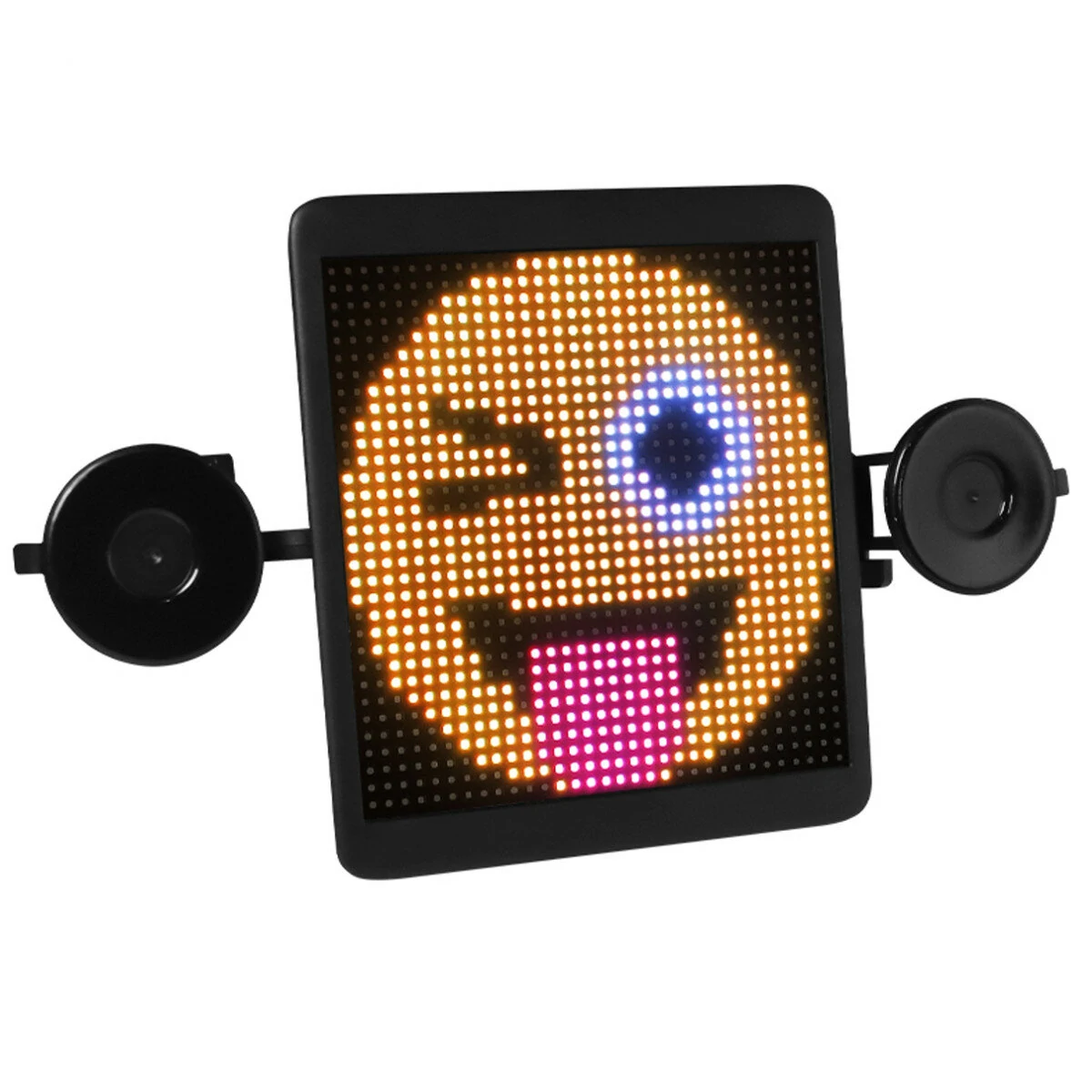 Hi.groom interactive car led screen voice assistant portable animated emojis innovative design windshield mount bluetooth control advertising creative lights