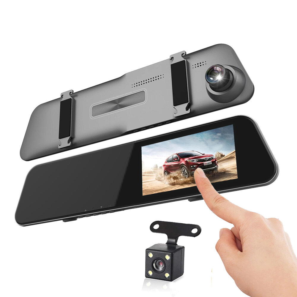 

T803 4.5 Inch 1080P Ultra-Thin Mirror Dash Cam Dual Lens DVR IPS Touch Screen 170 Degree Car Driving Recorder Night Visi
