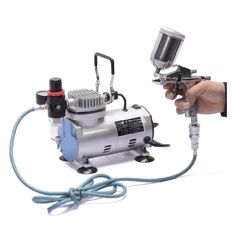 

TC-20B 220V 23-25 L/min 1/5Hp Small Airbrush Compressor Small Vacuum Pump Airtight Pump with K3 Sprayer