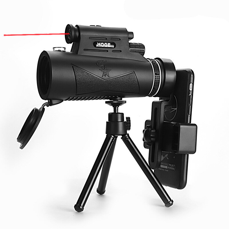 Moge 12X50 HD teleszkóp infravörös zseblámpával, telefonadapterrel, állvány kültéri kempingezéshez, nagy teljesítményű madármegfigyeléshez
