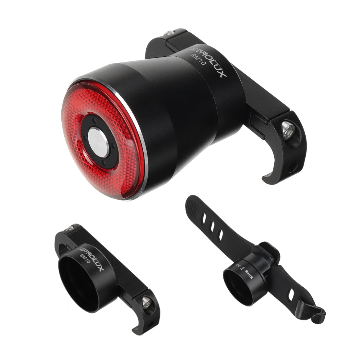 Astrolux® SM10 Smart Brake Sensing Fietsachterlicht Type-C USB Oplaadbaar Aluminium Optisch Intelligent Fietslicht BTM Fietsachterlicht